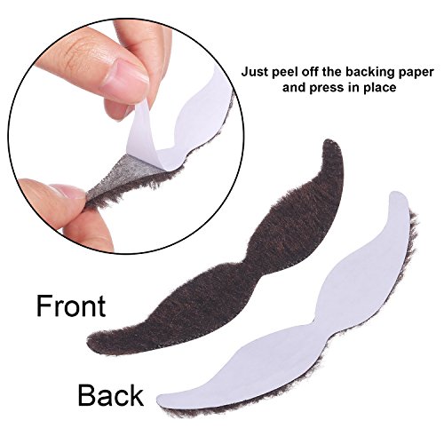 Hestya 48 Piezas de Bigotes Falsos, Bogotes Originales Autoadhesivos Materiales para Fiesta de Máscaras (16 Estilos Diferentes)