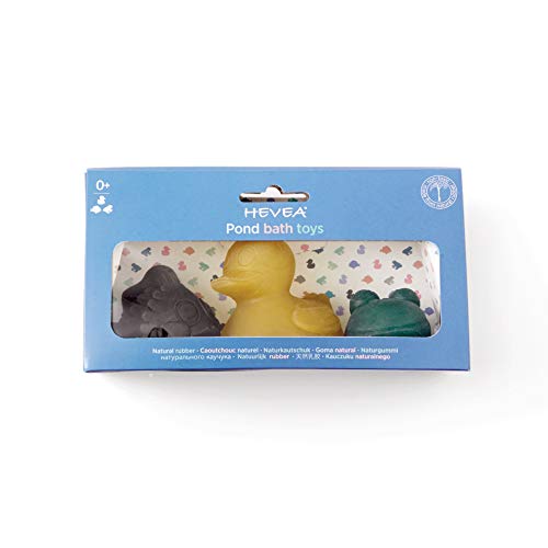 Hevea Natural Pack de Regalo Pond-3 Juguetes de baño de Colores