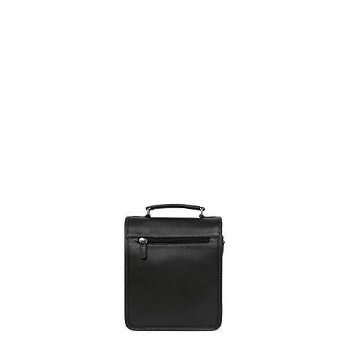 Hexagona - Bolso al hombro de Piel Lisa para hombre Negro Negro