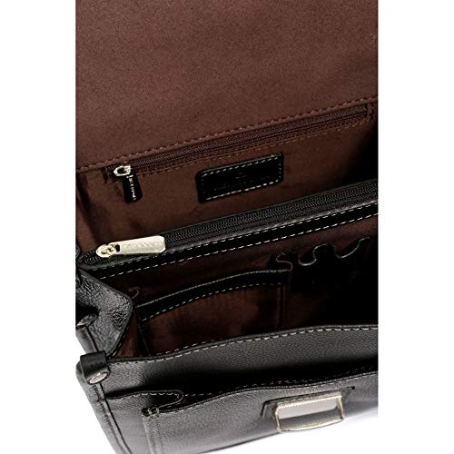 Hexagona - Bolso al hombro de Piel Lisa para hombre Negro Negro