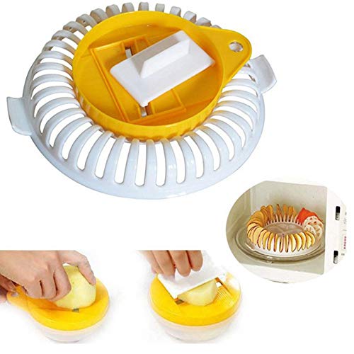 HFeng 1/3 piezas creativas para hacer patatas fritas al horno y placa multifuncional para microondas, patatas y verduras, herramienta portátil para cocinar DIY