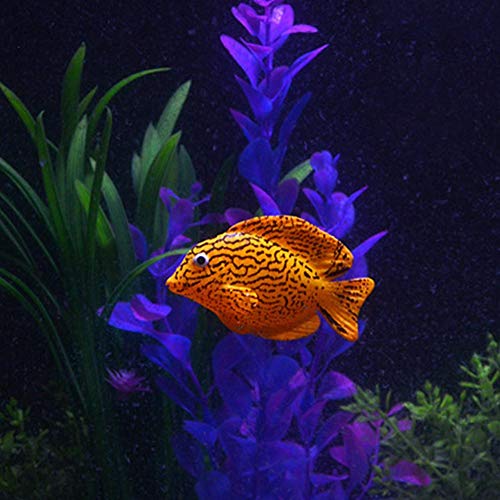 Hffheer Peces Artificiales de Acuario, 4 Piezas/Set Efecto Brillante Peces Falsos de Silicona realistas Peces móviles flotantes Decoración de Tanque de Peces Adorno Flotante