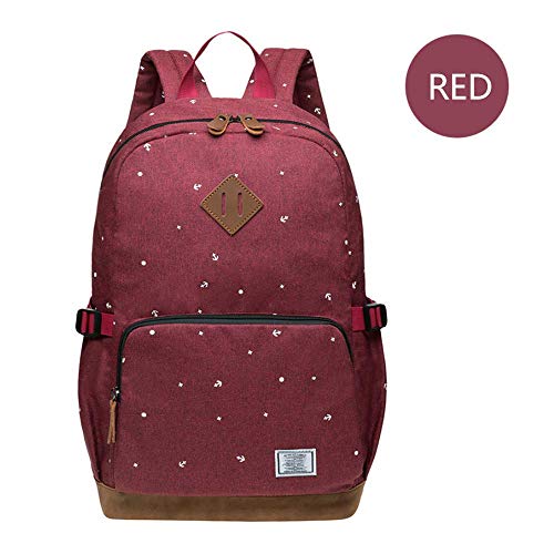 HFY Mujer Mochila, Escolar Mochila para portátil Multiusos Daypacks 14 Pulgadas, para Negocio,Viaje,Escuela,Hombre Mujer Trabajo Diario (Red-1)