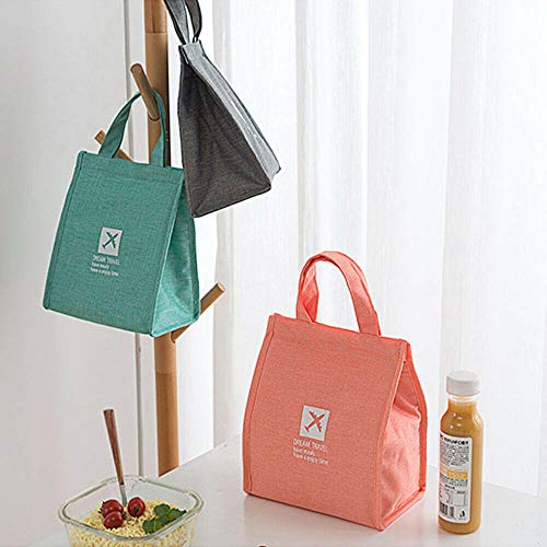 HHBACE Bolsa de Almuerzo de Moda para Acampar al Aire Libre Paquete de Alimentos con Aislamiento Universal Simple Color sólido Bolso marmita Rosa