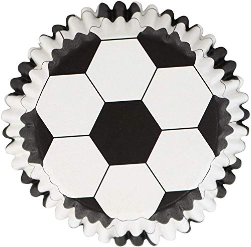 hhkty Fútbol Cupcake Cases, Papel de Aluminio Forrado, PK / 30