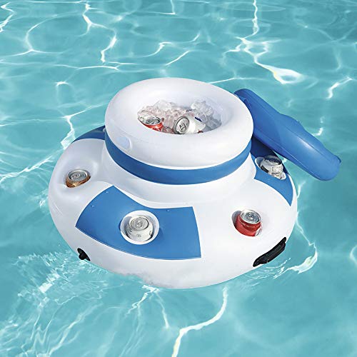 Hielo Cubo Inflable para Piscina, Enfriador De Bebidas Titular De PVC De Agua Cubos De Hielo Bolsa con 6 Portavasos De Verano De La Playa Piscina Partido De Juguete