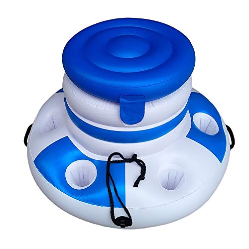 Hielo Cubo Inflable para Piscina, Enfriador De Bebidas Titular De PVC De Agua Cubos De Hielo Bolsa con 6 Portavasos De Verano De La Playa Piscina Partido De Juguete