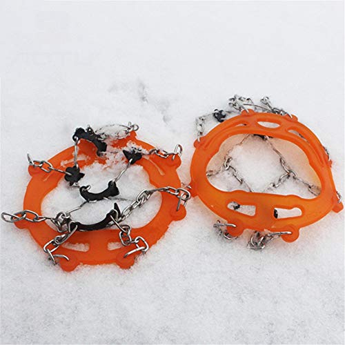 Hielo y nieve Grips 2 pares zapatos 8 dientes de tracción grapas del hielo nieve apretones de acero de manganeso crampones de esquí al aire libre de hielo nieve Senderismo Slip-resistentes de la cubie