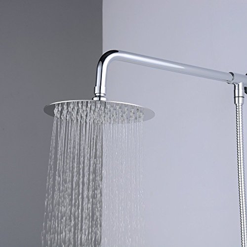 Hiendure® 30cm Montaje en pared Lluvia Redondo Alcachofa de la ducha Con brazo de ducha manguera de la ducha Acero inoxidable acabado cromo