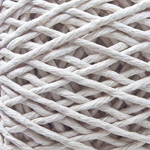 Hilo de cocina de algodón, hilo de carnicería, hilo de asar, para pastelería, cordel para embalar, cordón de macramé, diámetro 2 mm 500g = ca. 360m Blanco