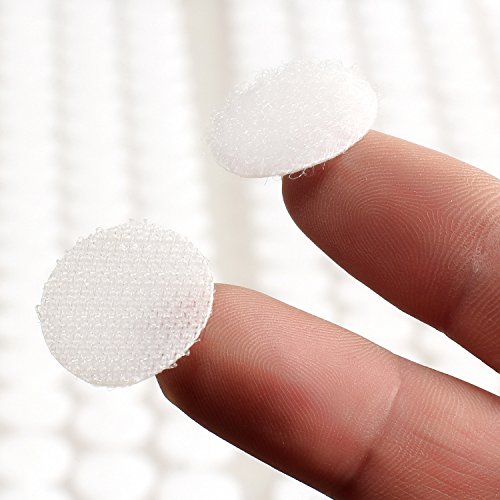 HIMRY® 1000 Piezas(500 Pares) 2cm diámetro pegajoso Monedas Puntos, Adhesivos Cintas, Puntos Adhesivos, Velcro Auto-Adhesivo, Gancho y Bucle de Palo, Blanco, KXB5026 White