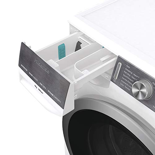 Hisense WFGS1016VM - Lavadora Superior con Vapor, Carga Frontal 10 Kg, 1600 RPM, Clase A+++(-20%) Motor Inverter, 14 Programas, Puerta Extra Grande, Color Blanco,Gran Display LED, Bloqueo Infantil