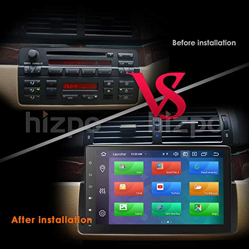 Hizpo - Radio de Coche para BMW Serie 3 E46 1998-2005 (Pantalla táctil de 9 Pulgadas, Android 10, Bluetooth 4.0, WiFi, Mirrorlink, Control de Volante, 4 G DVR OBD2 Dab y Opcional)