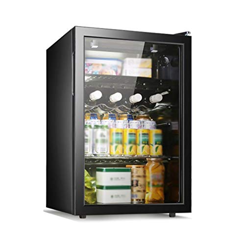 HLZY Vitrina de Bebidas Bebidas refrigerador y Cooler - 80L, 37dB, Beber Frigorífico con Puerta de Cristal, Puede refrigerador Soda, Cerveza o Vino, Vino Tinto Gabinete Nevera Inicio Ice Bar