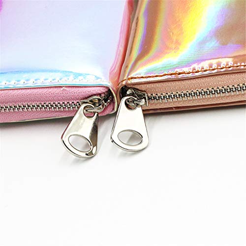 Hologram - Monedero para Mujer con hombraje Largo holográfico de Damas, Bolso para niña con Monedero portatarjetas ID Titulares Mujer Laser Silver Blue Talla única