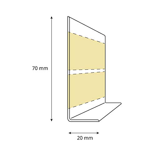 HOLZBRINK Perfil de Suelo Autoadhesivo Suave Blanco Pre Cortado Cinta PVC, 70x20 mm, 5 m