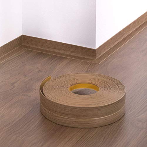 HOLZBRINK Rodapiés flexible autoadhesivo Roble Oscuro Rodapiés flexible 32x23 mm, 10 m Zócalo Autoadhesivo