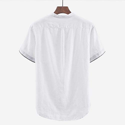 Hombre Cuello En V Camisetas Manga Larga Botón En Slim para Camisa Ocio Color Sólido La Moda Blusa Superior Retro Henley Camisas