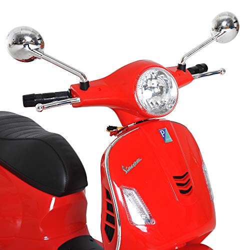 HOMCOM Moto Eléctrica Infantil Coche Triciclo Vespa Scooter Eléctrico a Batería con Luz MP3 USB Bocina para Niños Más de 3 Años Carga 25kg