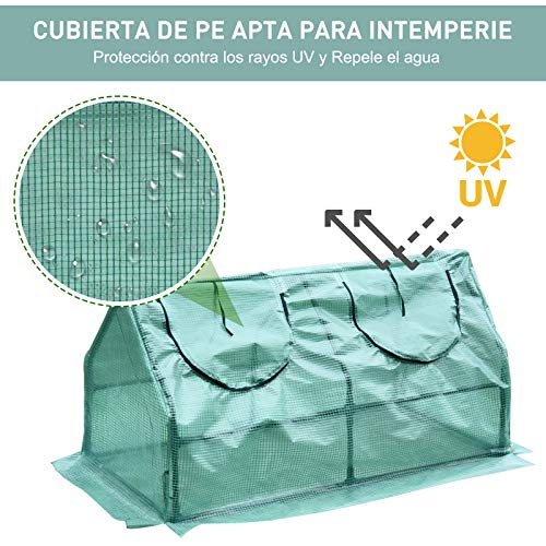 HOMCOM Outsunny Invernadero caseta de Tubo Acero y plastico Jardin terraza Cultivo de Plantas