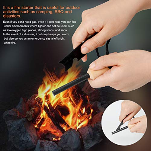 Homealexa Fire Starter Magnesio Piedra Flint Lighter kit-Waterproof/Ignífugo para la Vida al Aire Libre Camping Supervivencia