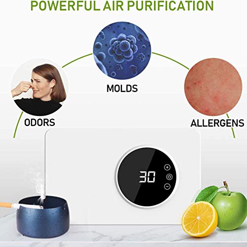 Homeey generador de ozono purificador de agua y aire | Purificador de ozono multiusos con temporizador para agua, alimentos y más