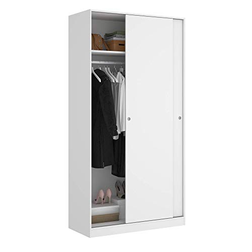 HOMEKIT Armario 2 Puertas correderas, Blanco Brillo, 100x204x50cm