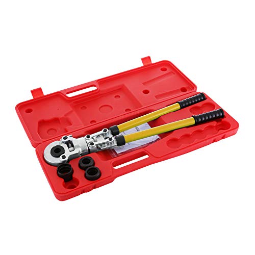 Homeway Alicates Prensadores de Tuberías TH Contour 16mm 20mm 25mm 32mm Alicates de Presión para Tubos Compuestos PEX PE-X Crimping Tool con Calibradores y Resortes de Flexión