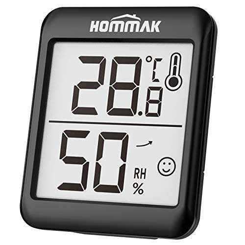 Hommak Mini Higrómetro Termómetro, Digital Termohigrómetro Interior, Medidor para Temperatura y Humedad, Casa, Hogar, Oficina, Salón