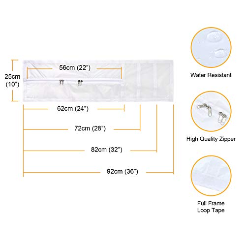 HOOMEE Aislante Ajustable para Ventanas Correderas Aires Acondicionados Portátiles y Secadoras de Tamaño mínimo 25x62 cm Tamaño máximo 25x92 cm Fácil de Instalar, a Prueba de Agua, Universal.