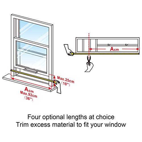 HOOMEE Aislante Ajustable para Ventanas Correderas Aires Acondicionados Portátiles y Secadoras de Tamaño mínimo 25x62 cm Tamaño máximo 25x92 cm Fácil de Instalar, a Prueba de Agua, Universal.