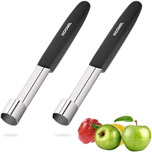 HOOMIL Descorazonador de Manzanas, Acero Inoxidable Corer De Manzana y Pera para Hogar Cocina - 2 Piezas