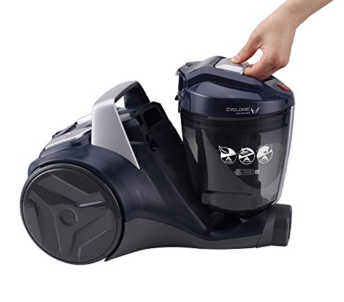 Hoover Breeze BR20 - Aspirador sin bolsa, Aspirador ciclónico, Filtro EPA, Cepillo para parquet, Cepillo suelos duros y alfombra, 700W, 78dBA, Depósito 2L, Potencia fija, Cable 8m, Azul