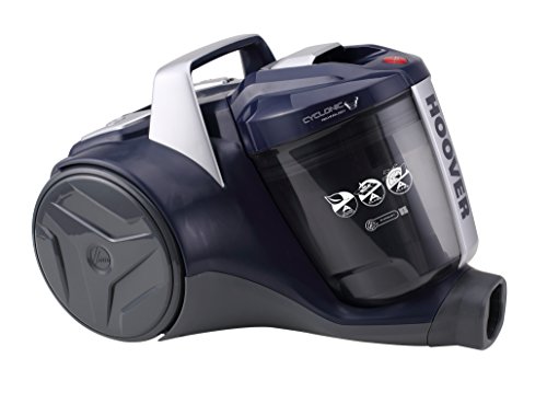 Hoover Breeze BR20 - Aspirador sin bolsa, Aspirador ciclónico, Filtro EPA, Cepillo para parquet, Cepillo suelos duros y alfombra, 700W, 78dBA, Depósito 2L, Potencia fija, Cable 8m, Azul