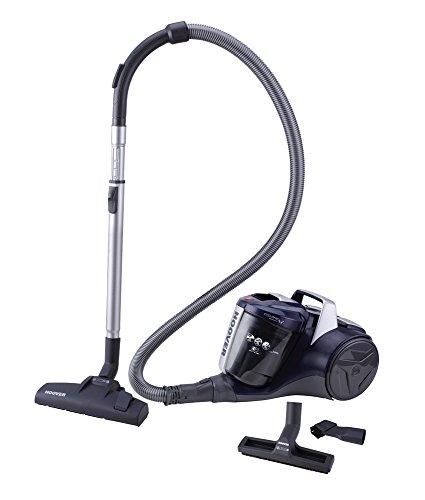 Hoover Breeze BR20 - Aspirador sin bolsa, Aspirador ciclónico, Filtro EPA, Cepillo para parquet, Cepillo suelos duros y alfombra, 700W, 78dBA, Depósito 2L, Potencia fija, Cable 8m, Azul