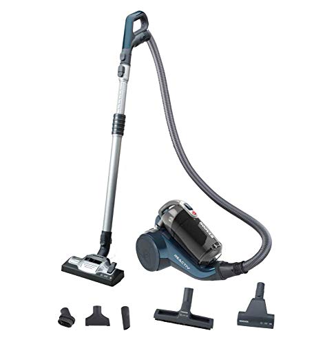 Hoover Reactiv RC60PET Aspirador sin bolsa, Ciclónico, Cepillo pelo mascota, Alfombras, Suelos duros, Parquet, Filtro EPA, 450 W, 2 litros, 75 Decibelios, Plástico, Azul