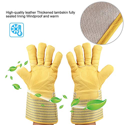 Hopcd Guantes criogénicos, -180 ℃ a -250 ℃ Guantes Impermeables de protección de Manos con nitrógeno líquido para Trabajo de Seguridad congelado, a Prueba de Viento, Manguito Largo, Unisex