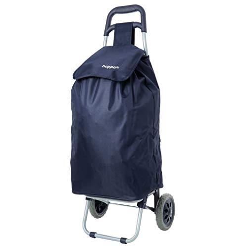 Hoppa 47L Bolso Plegable Ligera Carrito de Compras sobre Ruedas (Azul Marino)