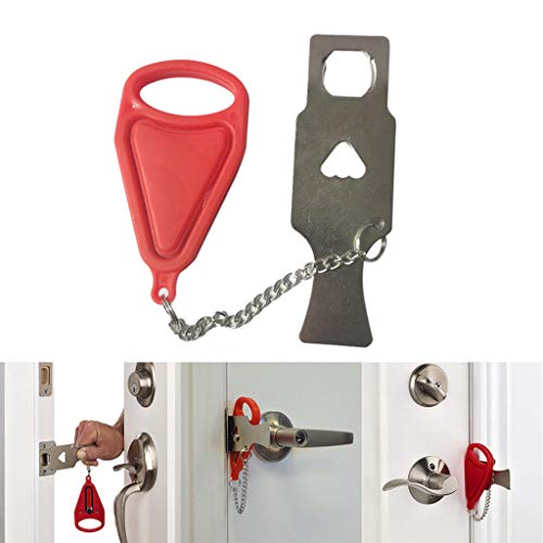 HoSayLike Cerradura de la Puerta de Seguridad Portátil de Hebilla Cerradura Antirrobo Pestillo Temporal para Puerta Portable Lock Portable Security Door Lock Hotel Door Stopper Replace Addalock