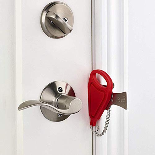 HoSayLike Cerradura de la Puerta de Seguridad Portátil de Hebilla Cerradura Antirrobo Pestillo Temporal para Puerta Portable Lock Portable Security Door Lock Hotel Door Stopper Replace Addalock