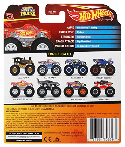 Hot Wheels Monster Trucks 1:64, modelso surtidos, coches de juguetes para niños + 3 años (Mattel FYJ44)