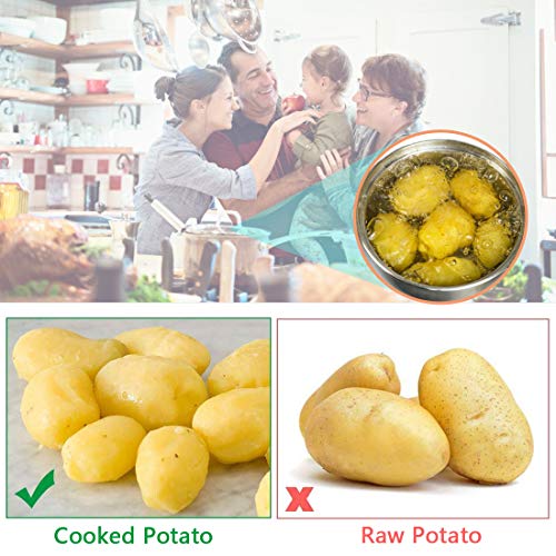 HOTLIKE Machacador de Patatas, 6 PCS Trituradora de Patata de Acero Inoxidable Set, Multifuncional Profesional Prensa Patatas con 3 Discos, Cepillo, Pelador, Potato Ricer para Vegetales, Frutas