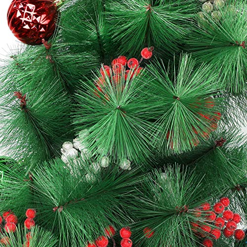 HOWAF 240pcs Navidad Bayas Artificiales Bayas de Acebo para Guirnaldas de Navidad Decoraciónes de Árbol de Navidad Manualidades Adorno, Rojo, Dorado y Plateado