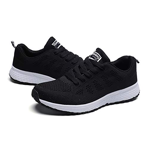 Hoylson Zapatillas de Deportivos para Mujer Running Zapatos Asfalto Ligeras Calzado Aire Libre Sneakers(Nero, EU 42)