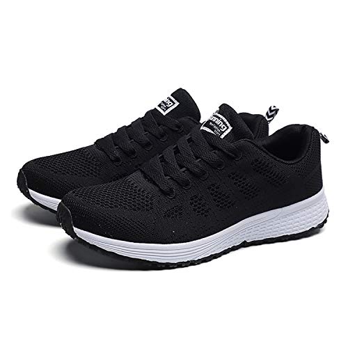 Hoylson Zapatillas de Deportivos para Mujer Running Zapatos Asfalto Ligeras Calzado Aire Libre Sneakers(Nero, EU 42)