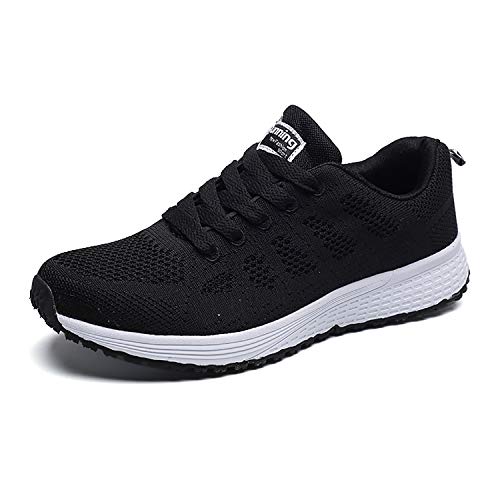 Hoylson Zapatillas de Deportivos para Mujer Running Zapatos Asfalto Ligeras Calzado Aire Libre Sneakers(Nero, EU 42)