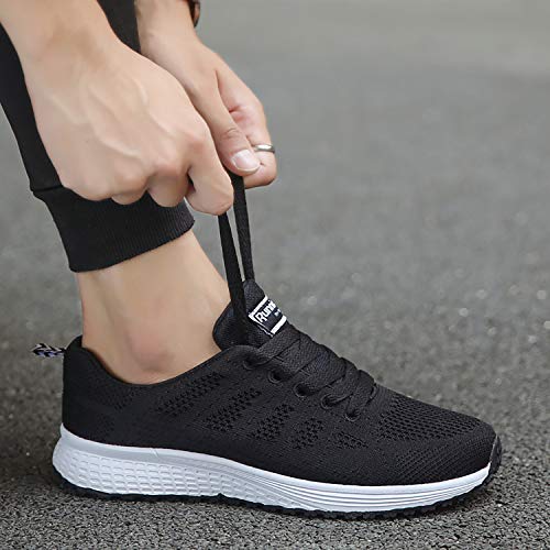 Hoylson Zapatillas de Deportivos para Mujer Running Zapatos Asfalto Ligeras Calzado Aire Libre Sneakers(Nero, EU 42)