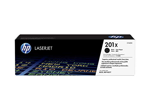 HP 201X CF400X Negro, Cartucho Tóner Original, de 2.800 páginas, para impresoras HP Color LaserJet Pro serie 252, 274 y 277