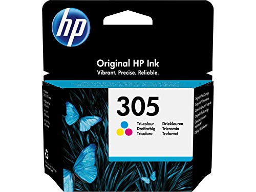 HP 305 3YM60AE, Cartucho de Tinta Original Tricolor, Compatible con impresoras de inyección de Tinta HP DeskJet 2700, 2730, 4100, 4134, Envy Serie 6020, 6030, 6420, 6430