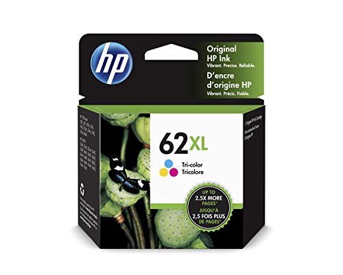 HP 62XL C2P07AE, Tricolor, Cartucho de Tinta de Alta Capacidad Original, compatible con impresoras de inyección de tinta HP ENVY 5540, 5640, 7640;OfficeJet 200, 250, 5740